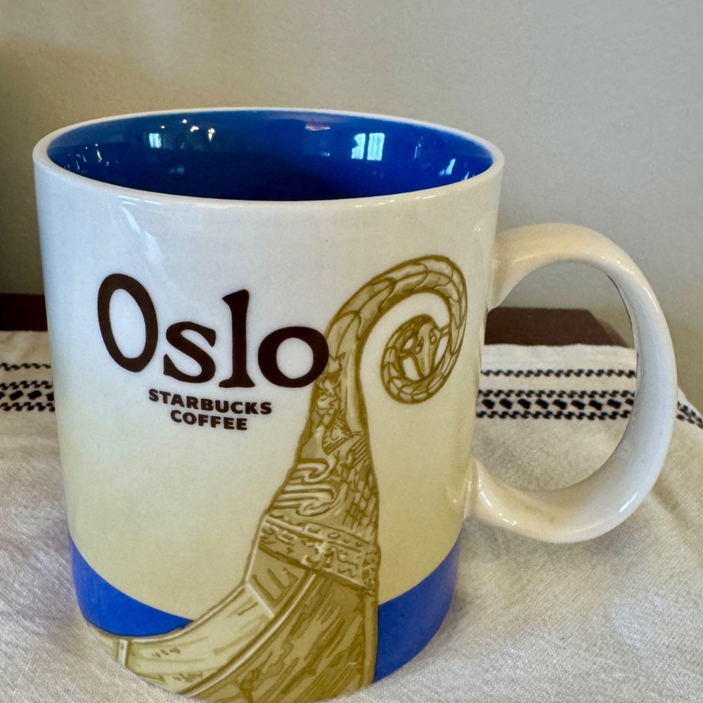 Starbucks Global Icon 2012 Oslo Norway Collector Mug w/ Viking Longboat
